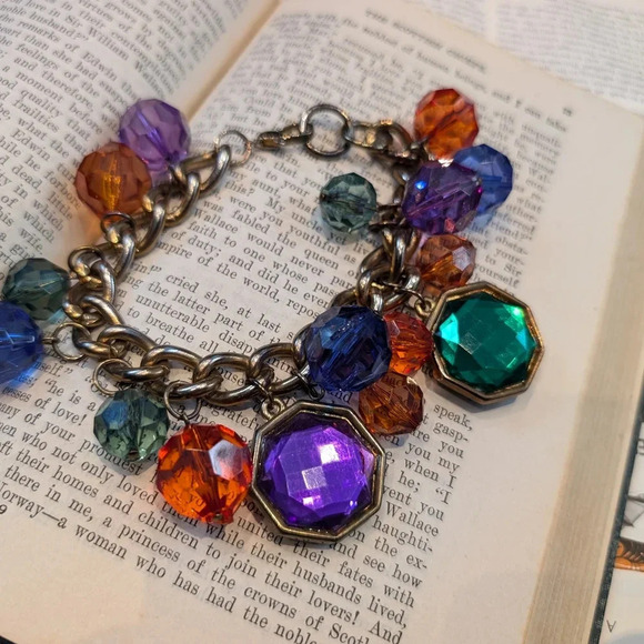 Multicolor Gemstone Charm Bracelet - Picture 1 of 7